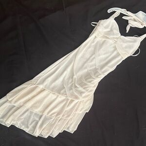 My Michelle Cream Layered dress